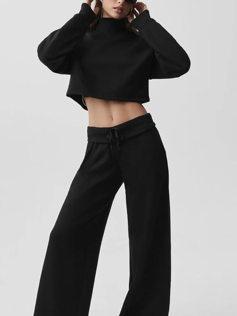 ALO Yoga Cropped Serenity Coverup in Black